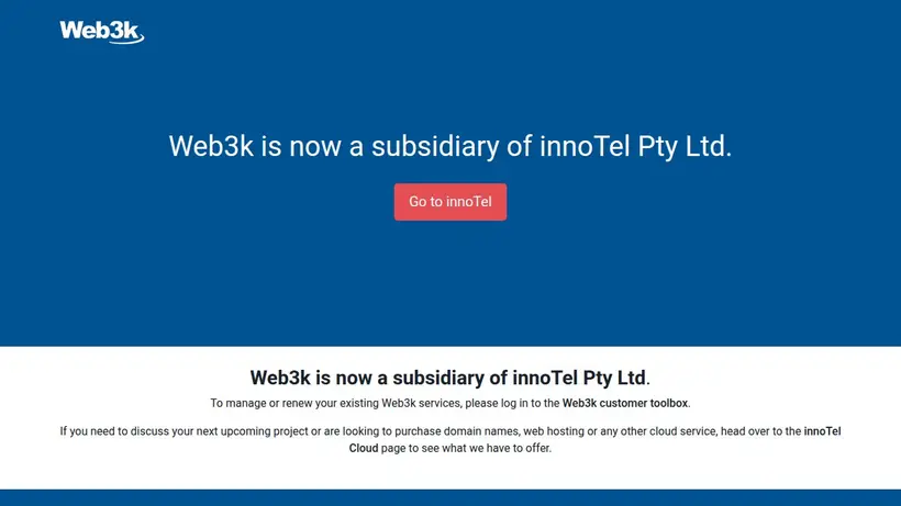 Web3k homepage screenshot
