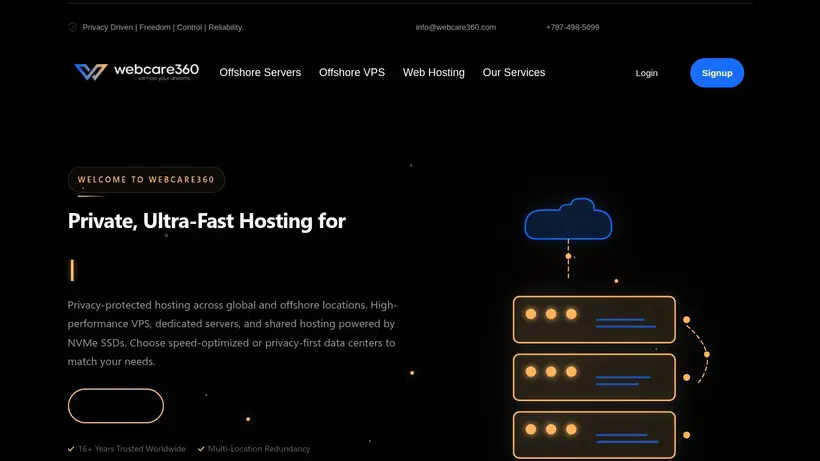 WebCare360 homepage screenshot