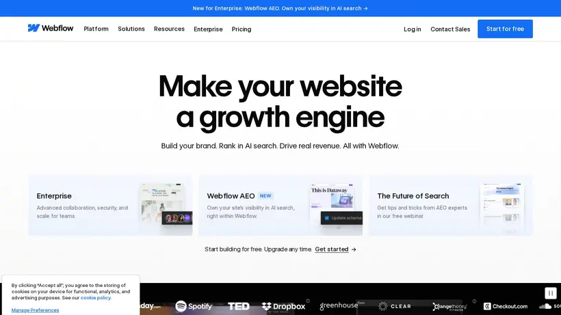 Web Flow homepage screenshot