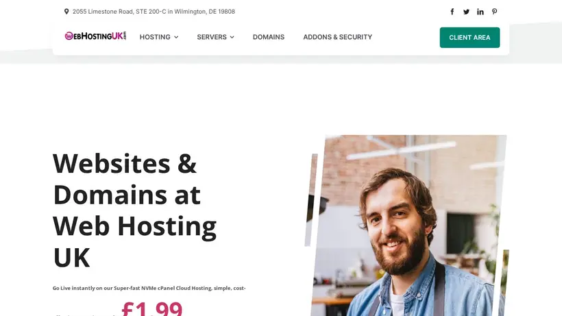 Web Hosting UK homepage screenshot