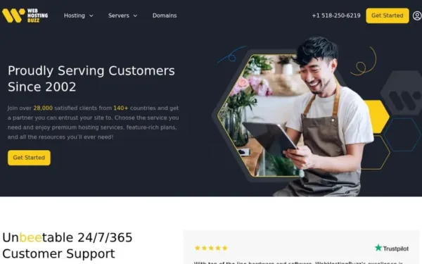 Web Hosting Buzz homepage screenshot