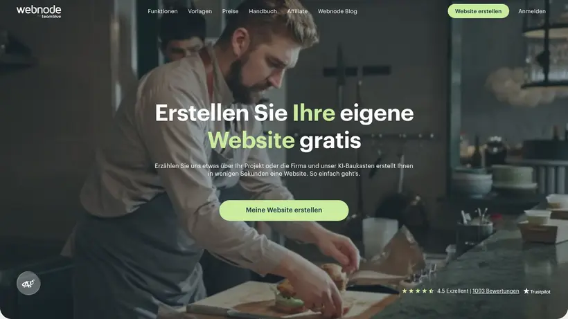 WebNode.at homepage screenshot