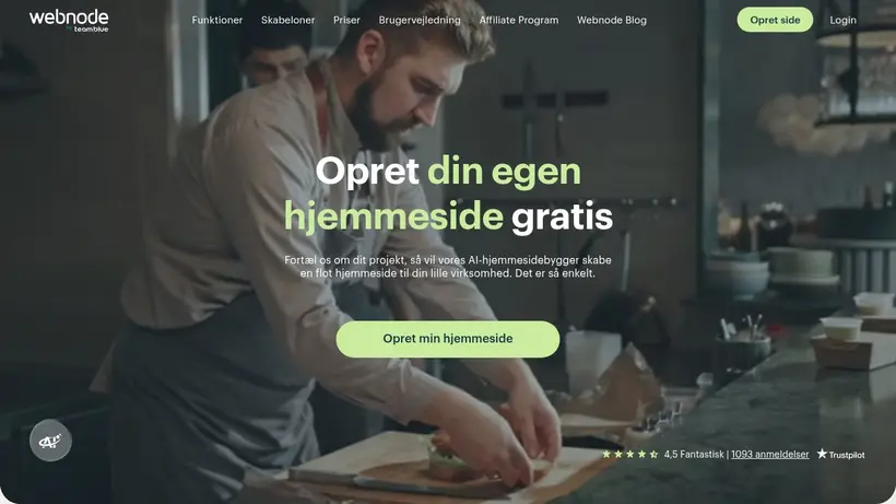 WebNode.dk homepage screenshot