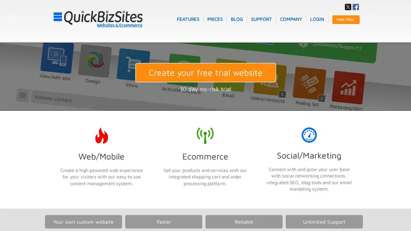 WebsitesIn5 homepage screenshot