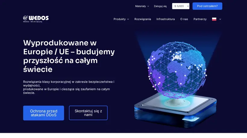 Wedos Polska homepage screenshot