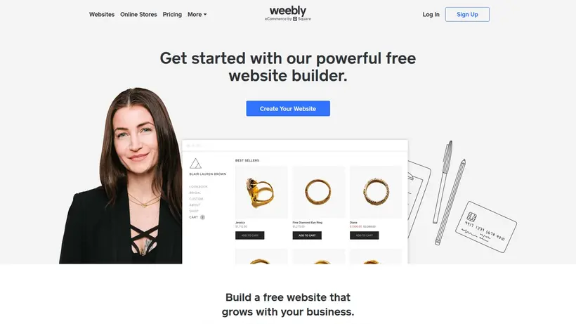 Weebly homepage screenshot