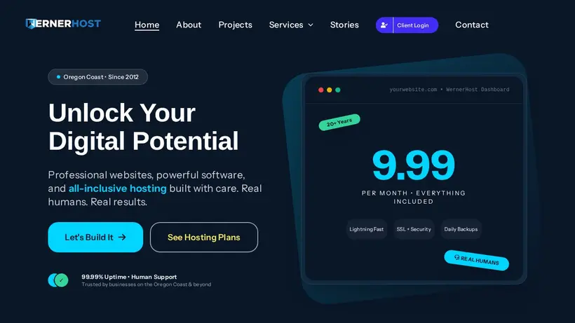 Werner Host homepage screenshot