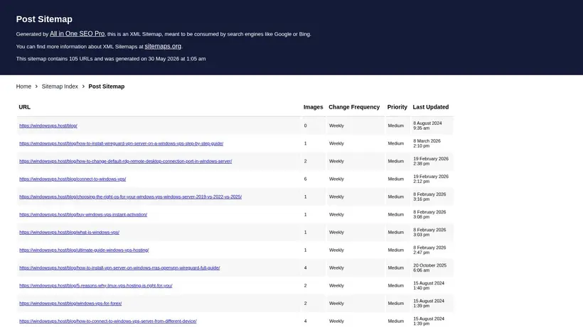 Windows VPS Host homepage screenshot