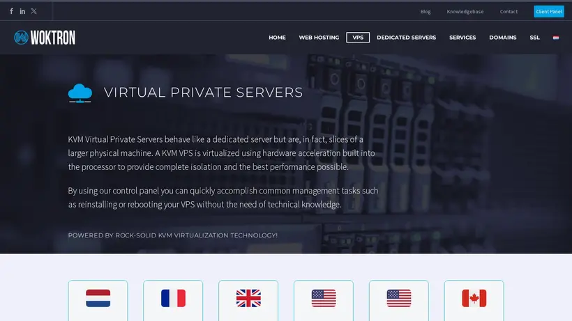 Woktron homepage screenshot