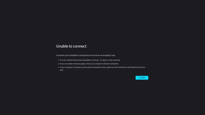 WordPlus Host homepage screenshot