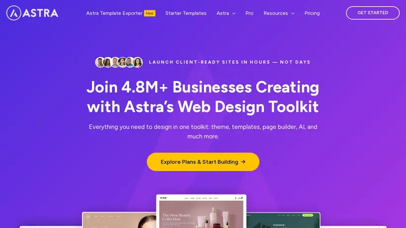 WP Astra homepage screenshot