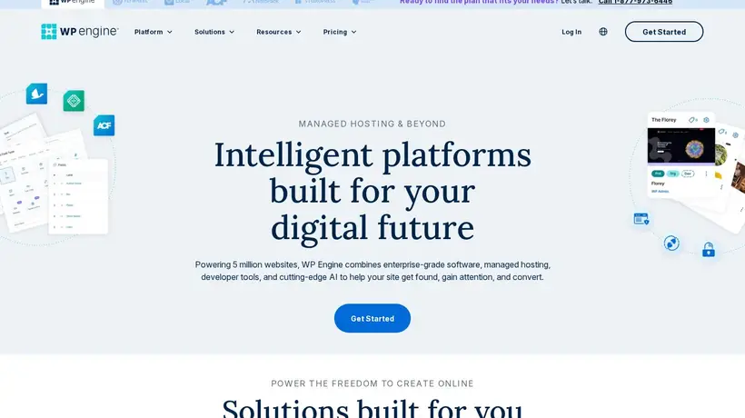 WP Engine homepage screenshot