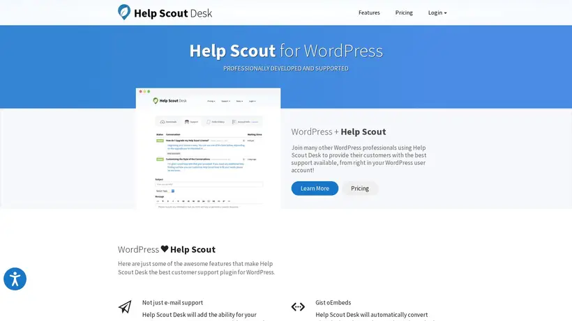 Help Scout Desk homepage screenshot