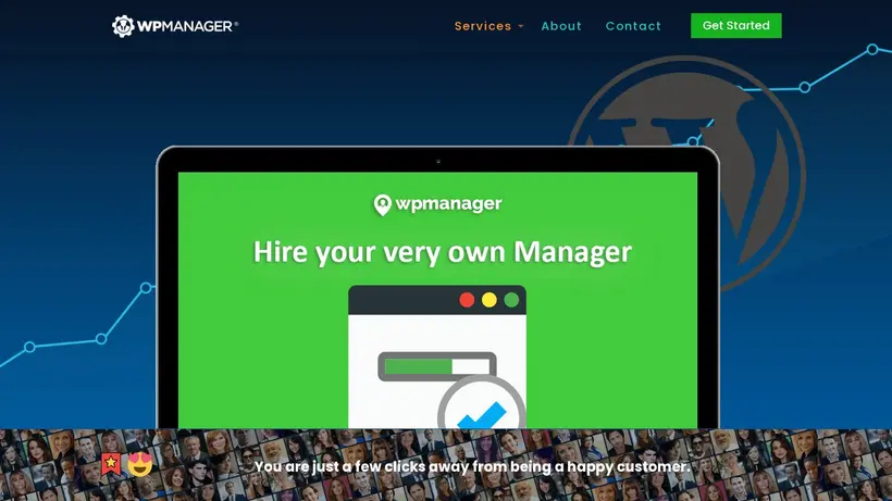WP Manager homepage screenshot