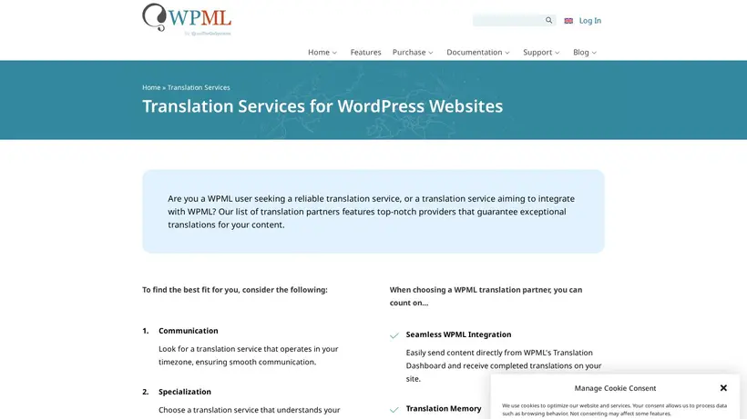 WordPress Multilingual Plugin homepage screenshot