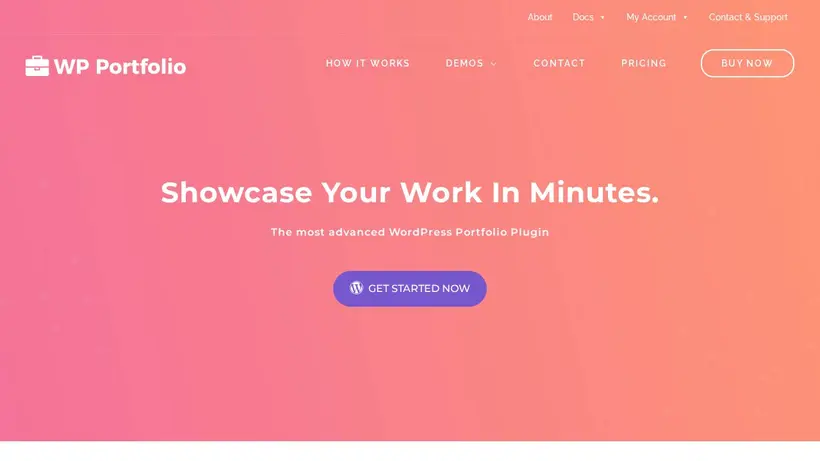 WP Portfolio homepage screenshot
