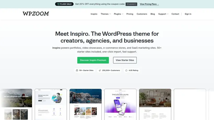 WpZoom homepage screenshot