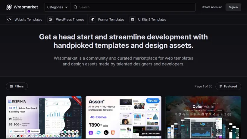 Wrap Market homepage screenshot