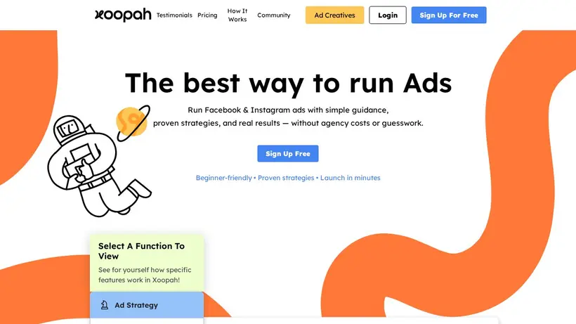 Xoopah homepage screenshot