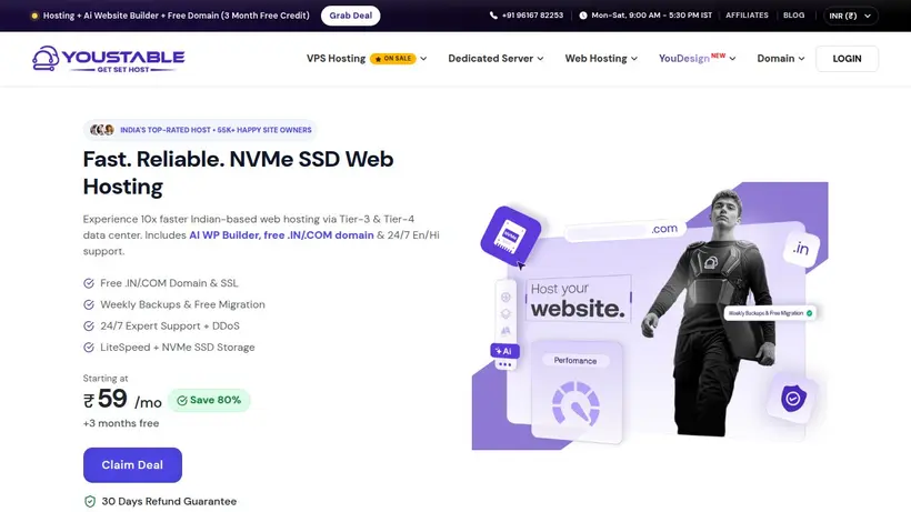 You Stable homepage screenshot