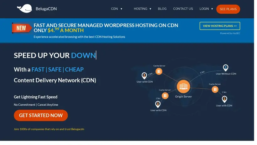 Beluga CDN homepage screenshot