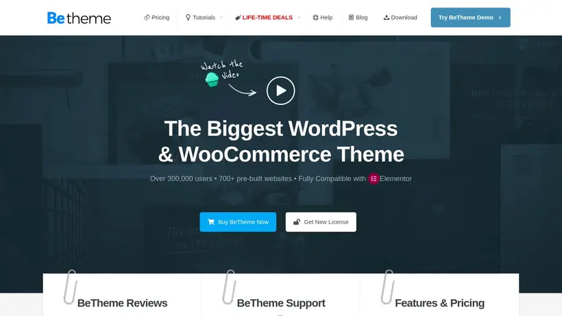 Be Theme homepage screenshot