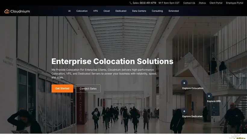 Cloud Nium homepage screenshot