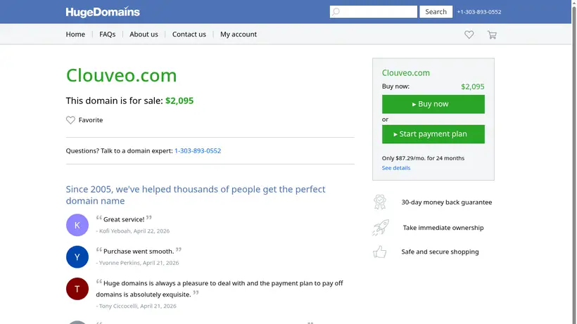 Clouveo homepage screenshot