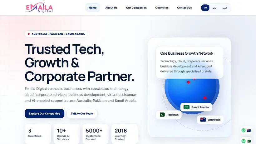 Emaila Digital homepage screenshot