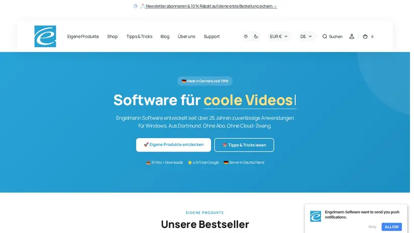 Engelmann homepage screenshot