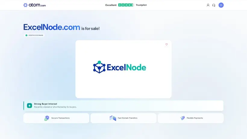 Excel Node homepage screenshot