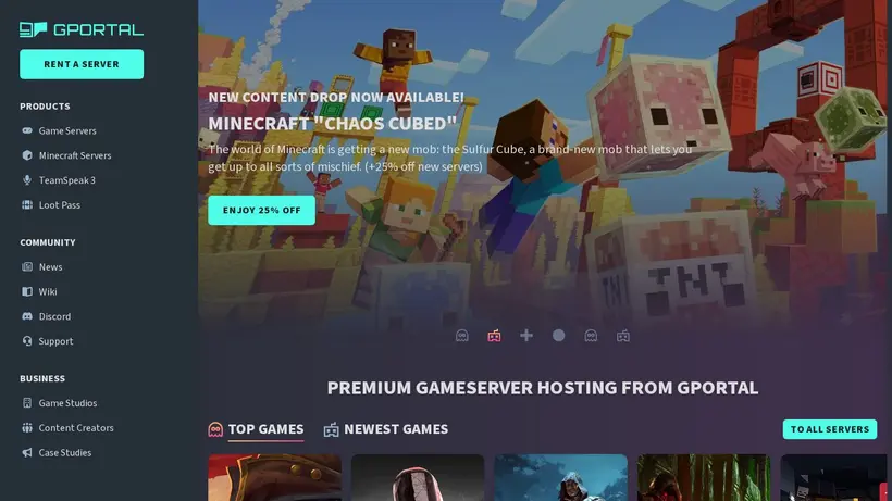 G Portal homepage screenshot