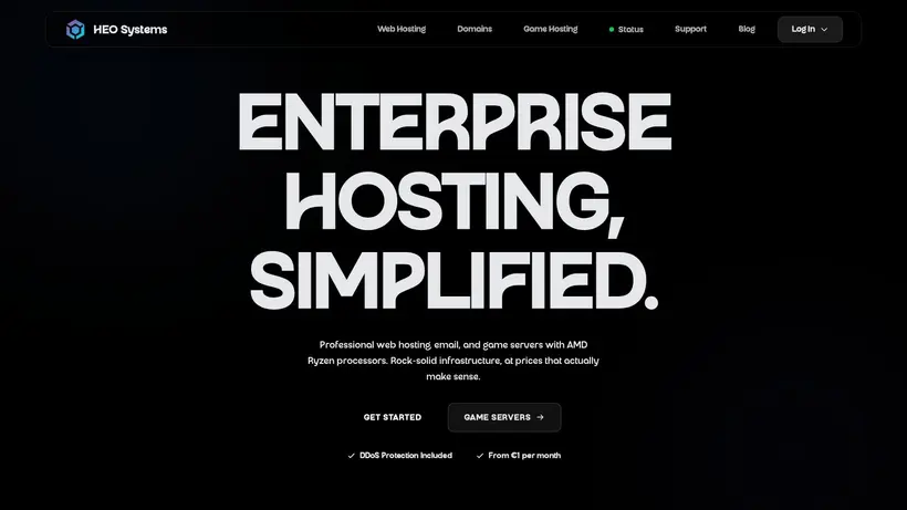 Heo Systems homepage screenshot