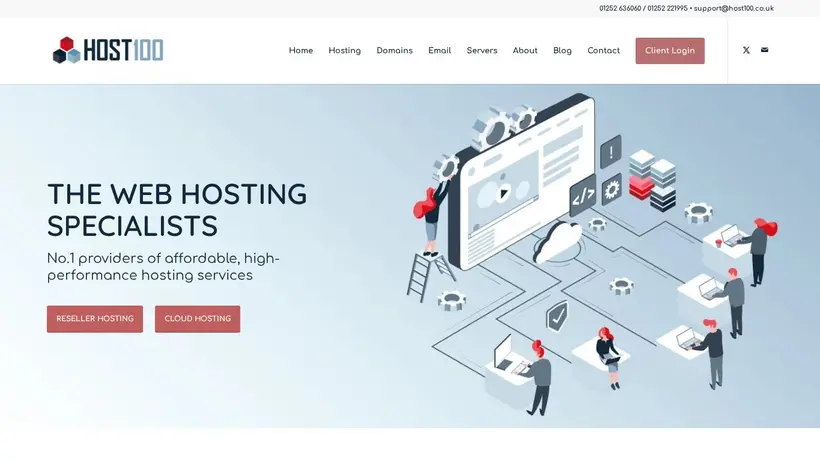 Host100.co.uk homepage screenshot