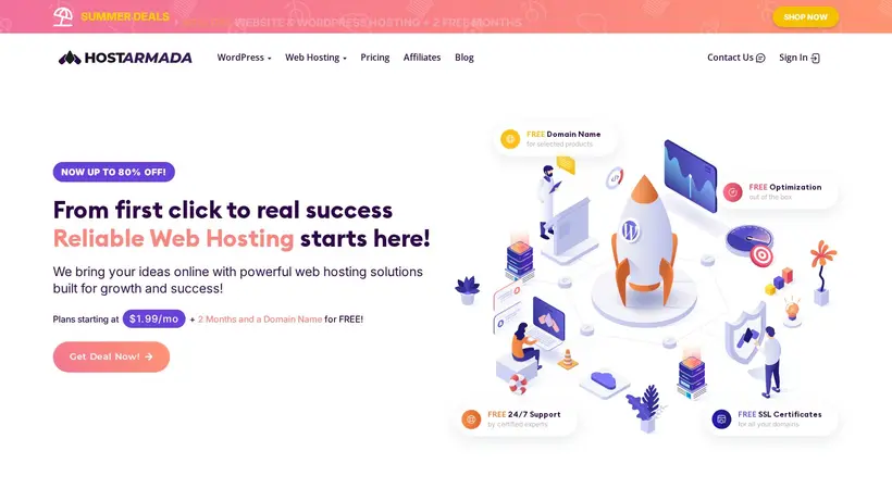 Host Armada homepage screenshot