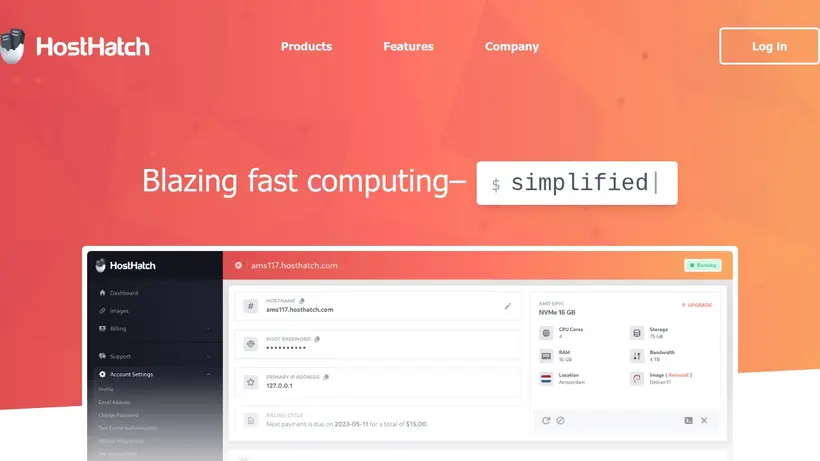 Host Hatch homepage screenshot