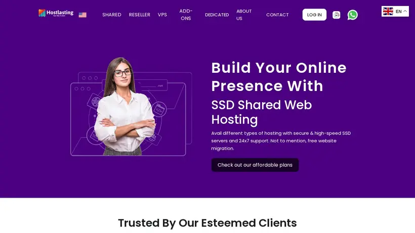 Host Lasting homepage screenshot