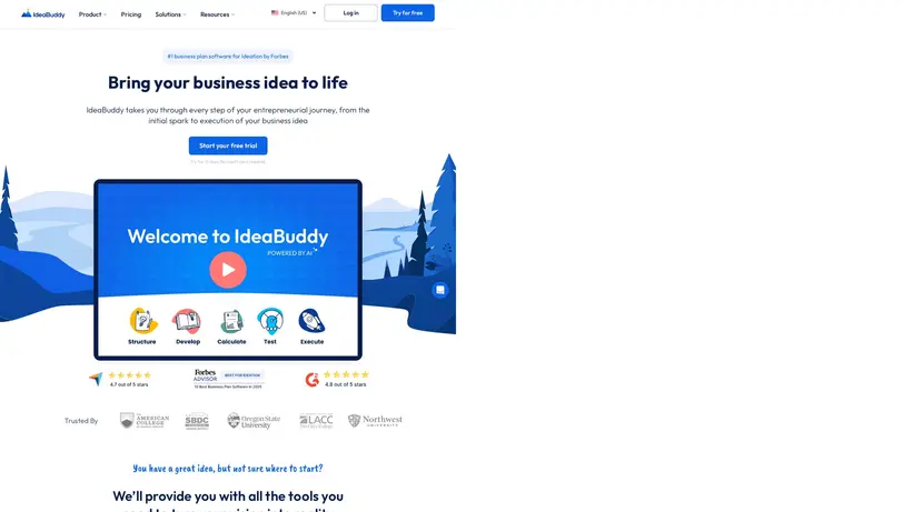 Idea Buddy homepage screenshot