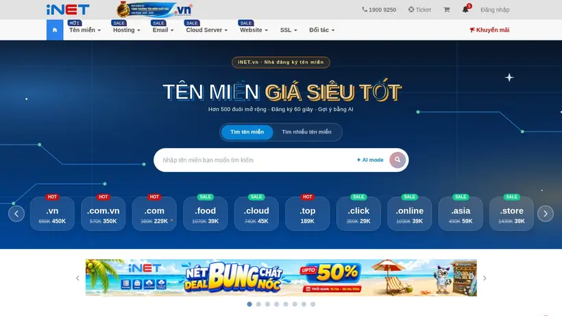 iNet Vietnam homepage screenshot