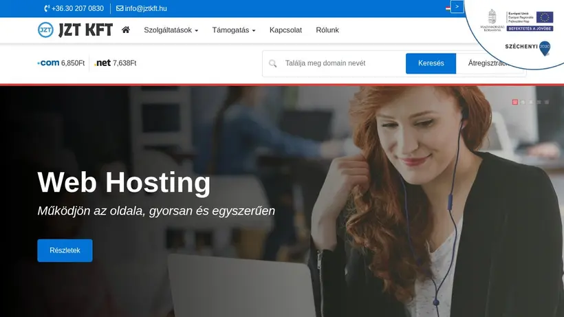 JZT Informatikai KFT homepage screenshot