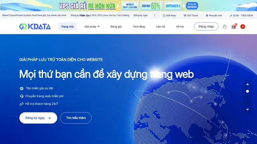KData Vietnam homepage screenshot