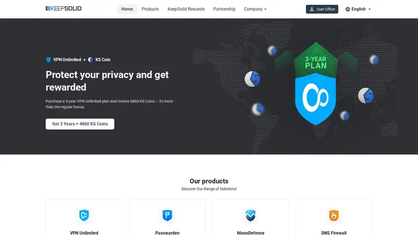 Keep Solid homepage screenshot