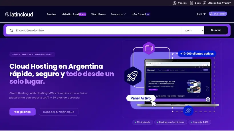 Latin Cloud homepage screenshot