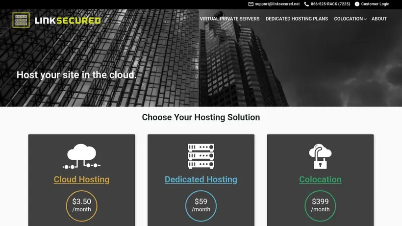 Link Secured homepage screenshot