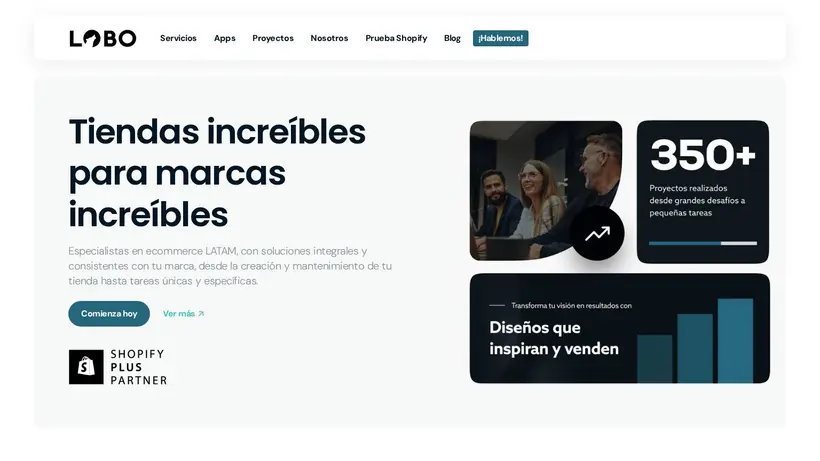 Lobo Creaciones homepage screenshot