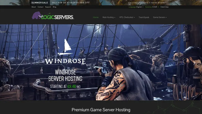 Logic Servers homepage screenshot