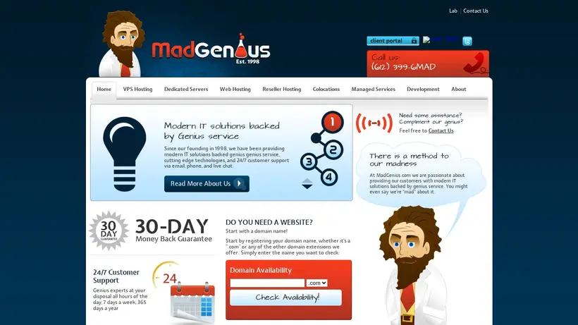 Mad Genius homepage screenshot