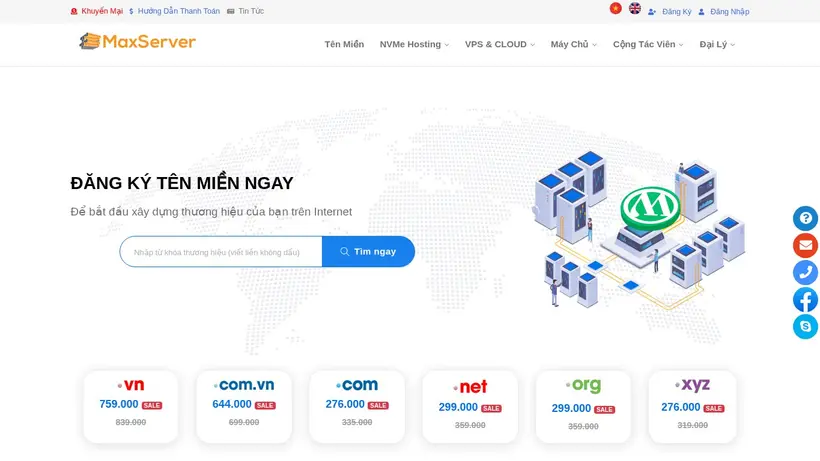 Max Server homepage screenshot