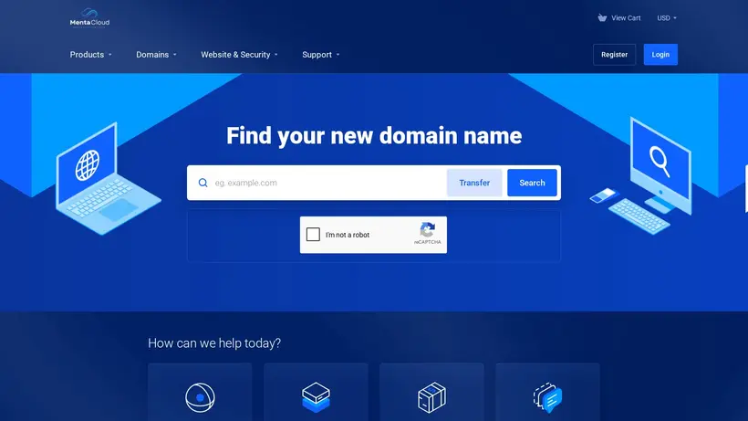 Mentality Cloud homepage screenshot