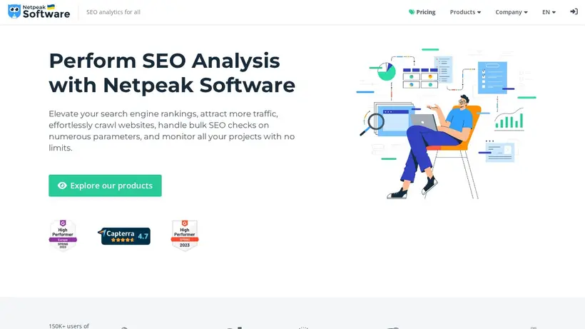 Netpeak Software homepage screenshot